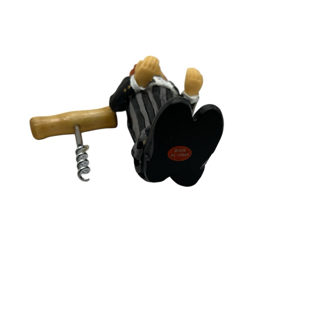French Waiter's Wine Bottle Corkscrew‎ Holder Butler Black & White Tuxedo - Picture 8 of 9